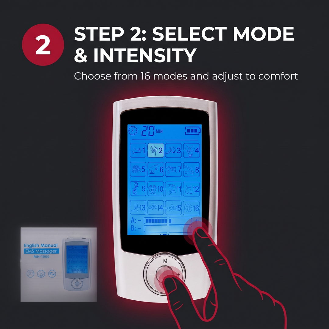 Professional EMS TENS Muscle Stimulator Full Body Massage Device 16 Modes Electric Pulse Massager Electrostimulator for Muscle Recovery Home Use