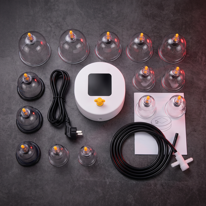 Professional Electric Cupping Therapy Device Vacuum Suction Cupping Set with Pressure Relief Valve Meridian Dredging Home Use Recovery Massage
