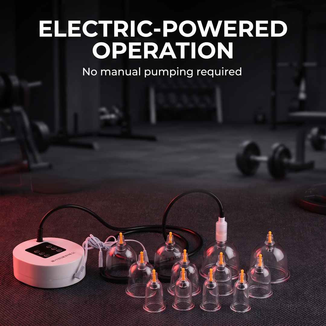 Professional Electric Cupping Therapy Device Vacuum Suction Cupping Set with Pressure Relief Valve Meridian Dredging Home Use Recovery Massage