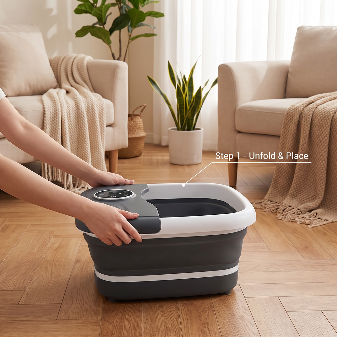 Professional Electric Foot Spa Bath Tub Foldable Foot Massager with Automatic Heating Temperature Control Warm Water Soaking Basin for Home Use Recovery