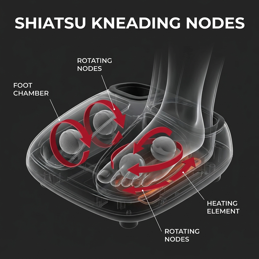 Professional Electric Foot and Calf Massager Shiatsu Kneading Heated Roller Deep Tissue Leg Massager for Stress Relief Relaxation Home Use Recovery