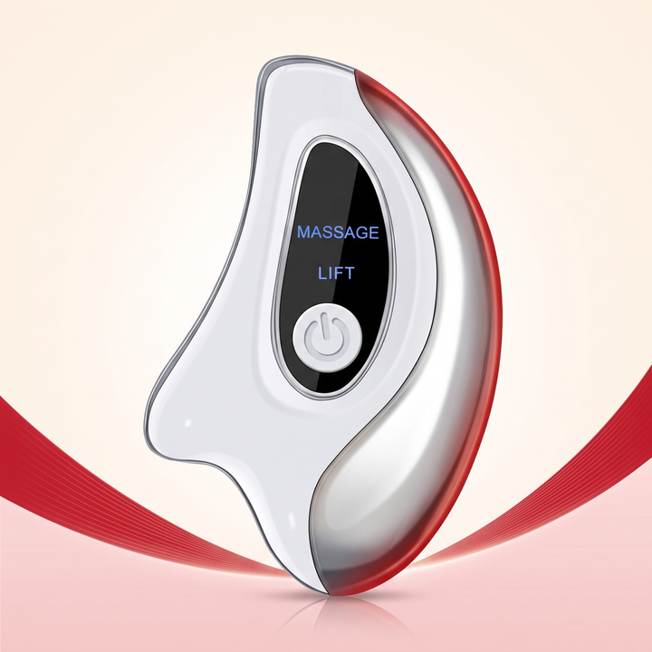 Professional Electric Gua Sha Face Massager Heated Scraping Board Red Blue Light Vibration Skin Rejuvenation Face Lifting Device Home Use