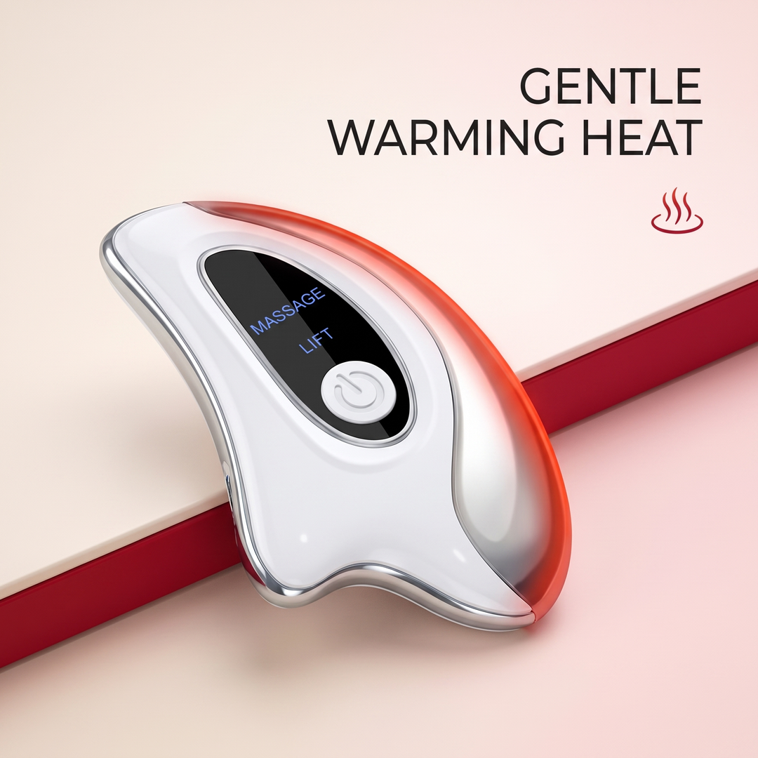 Professional Electric Gua Sha Face Massager Heated Scraping Board Red Blue Light Vibration Skin Rejuvenation Face Lifting Device Home Use
