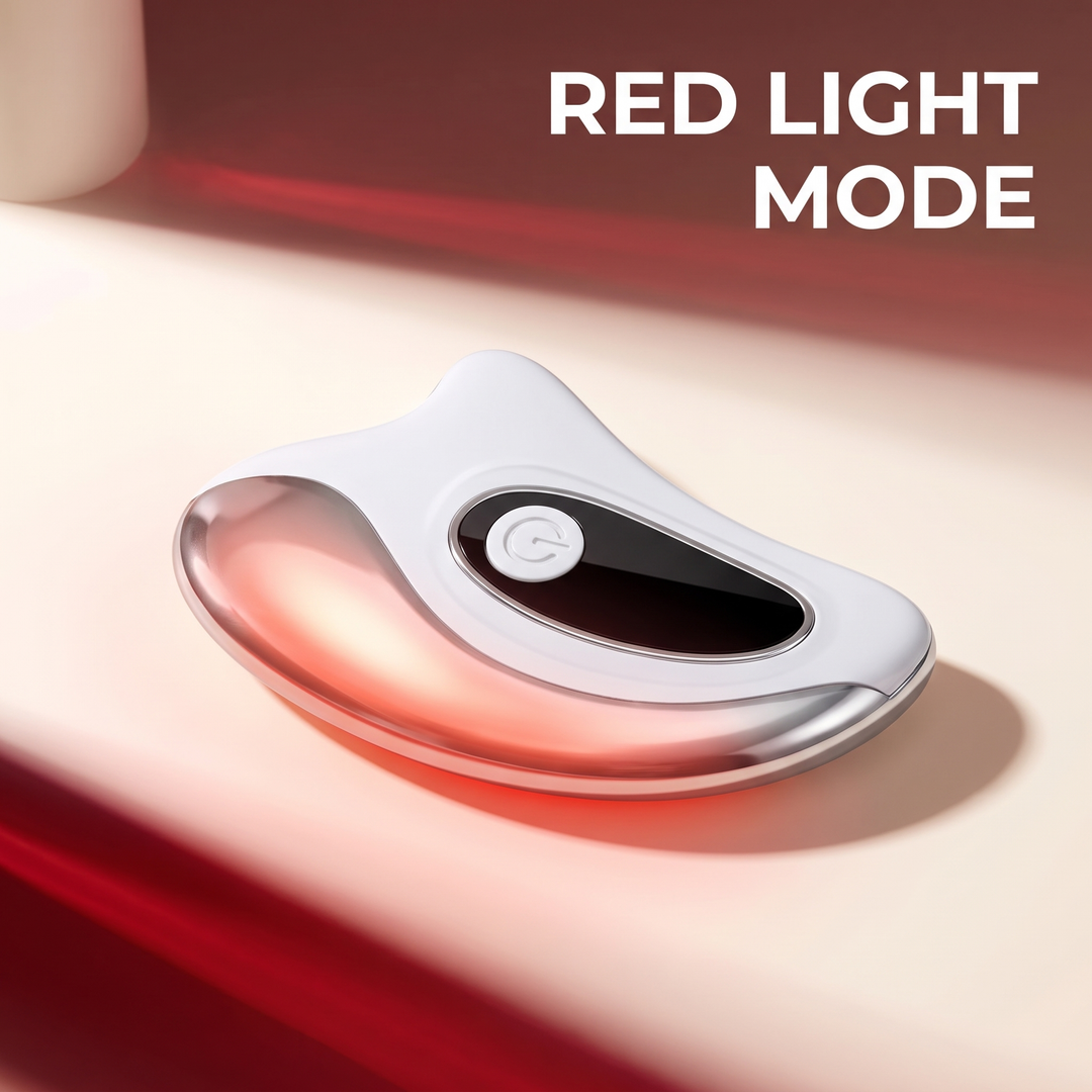 Professional Electric Gua Sha Face Massager Heated Scraping Board Red Blue Light Vibration Skin Rejuvenation Face Lifting Device Home Use