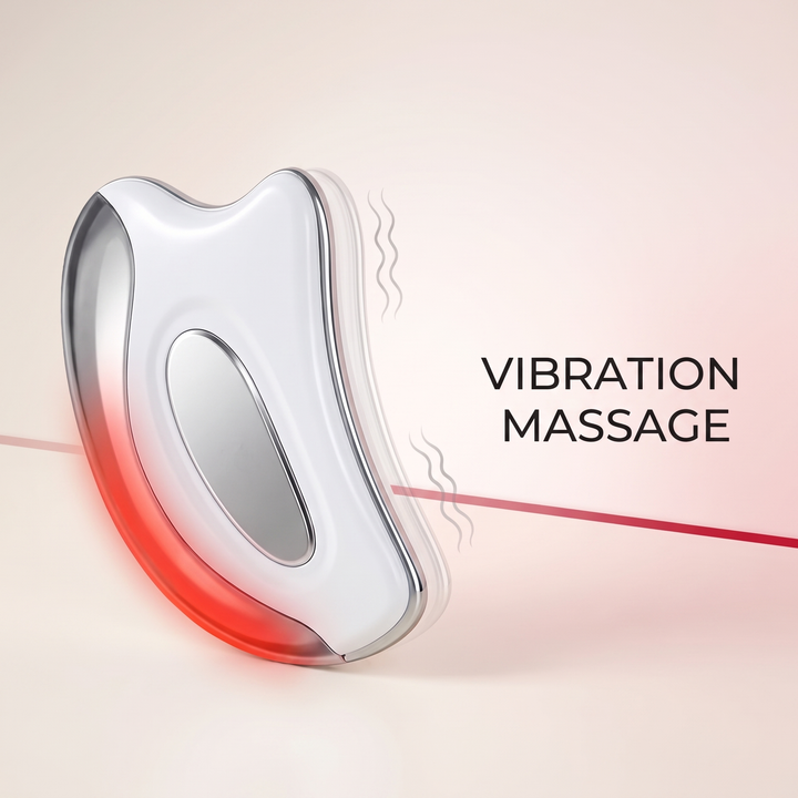 Professional Electric Gua Sha Face Massager Heated Scraping Board Red Blue Light Vibration Skin Rejuvenation Face Lifting Device Home Use