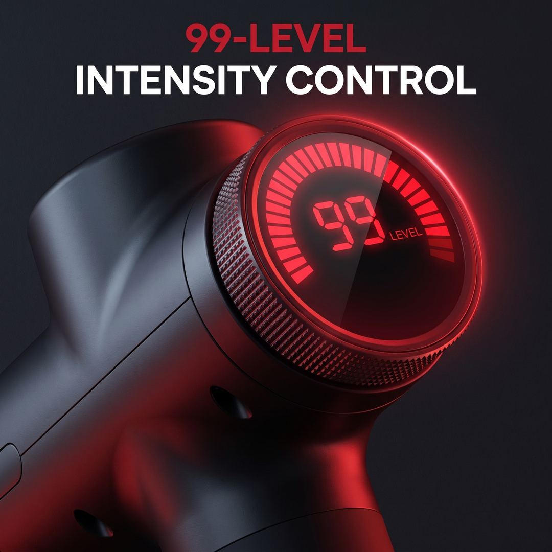 Professional Electric Massage Gun 11-Head Percussion Massager 99 Speed Levels Deep Tissue Muscle Recovery Device for Back Legs Arms Home Gym Use