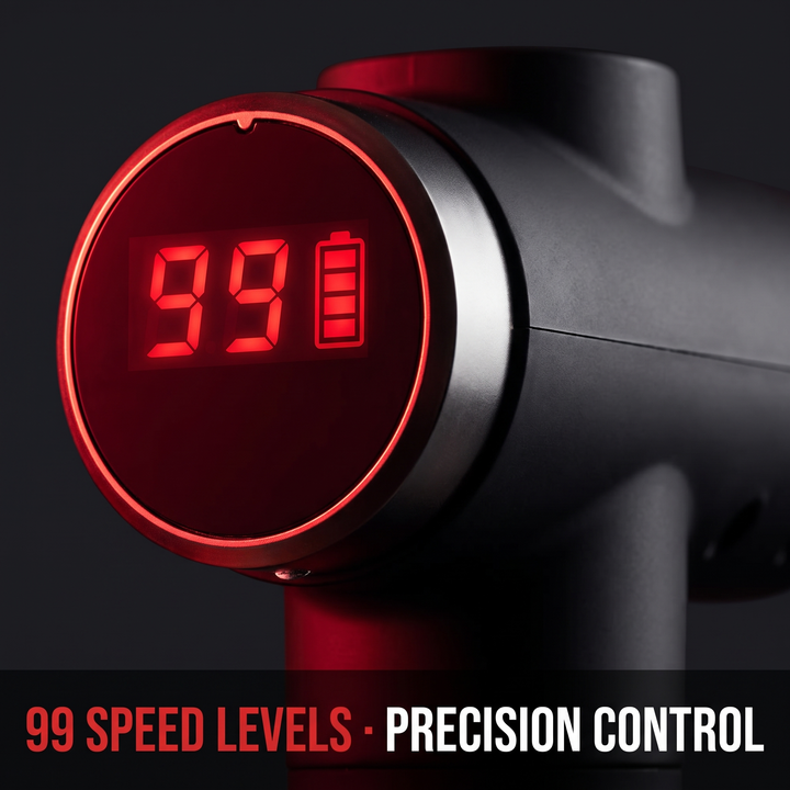 Professional Electric Massage Gun 11-Head Percussion Massager 99 Speed Levels Deep Tissue Muscle Recovery Device for Back Legs Arms Home Gym Use