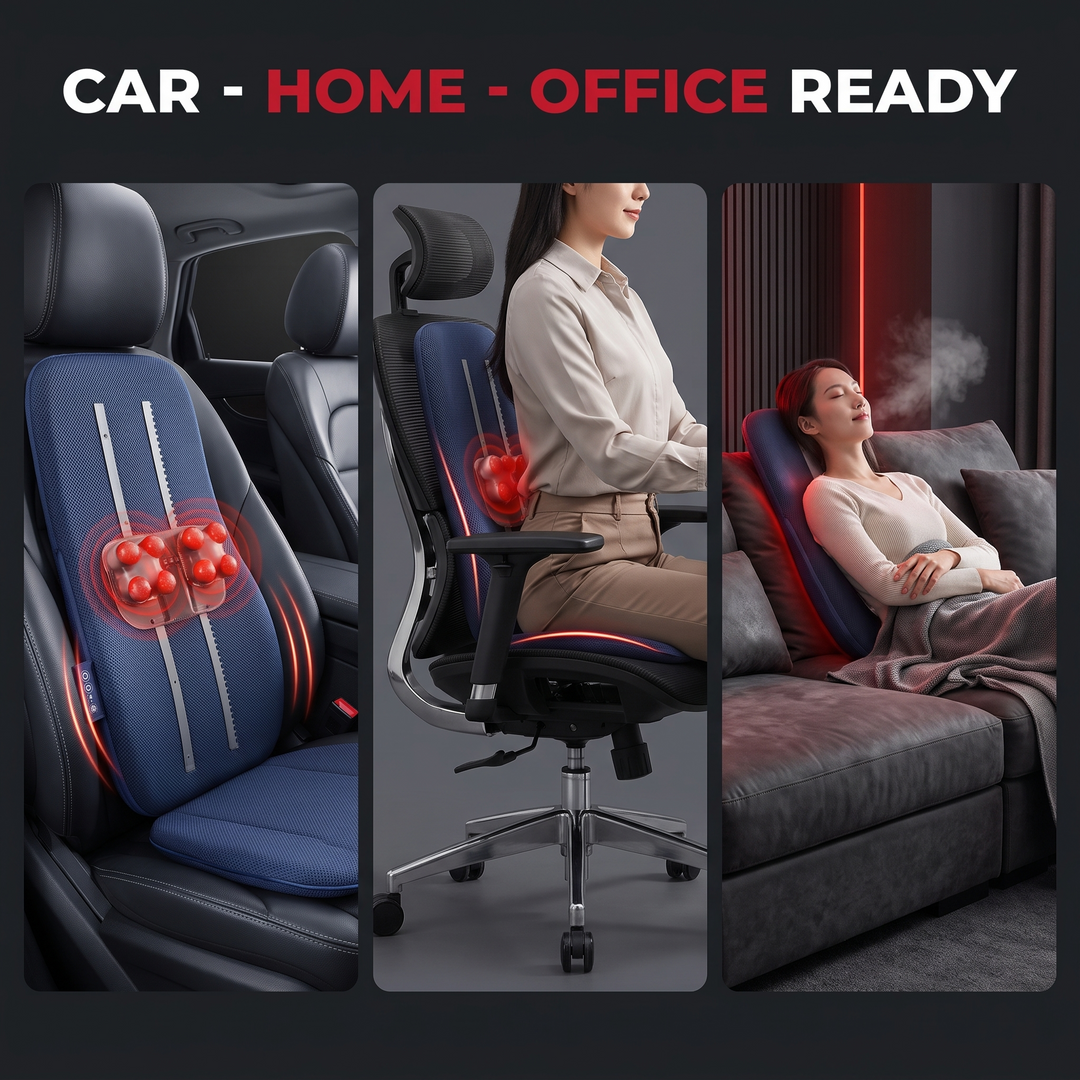 Professional Electric Shiatsu Back Massager with Heat Full Body Kneading Neck Shoulder Massage Cushion for Home Office Chair Use Relaxation Recovery