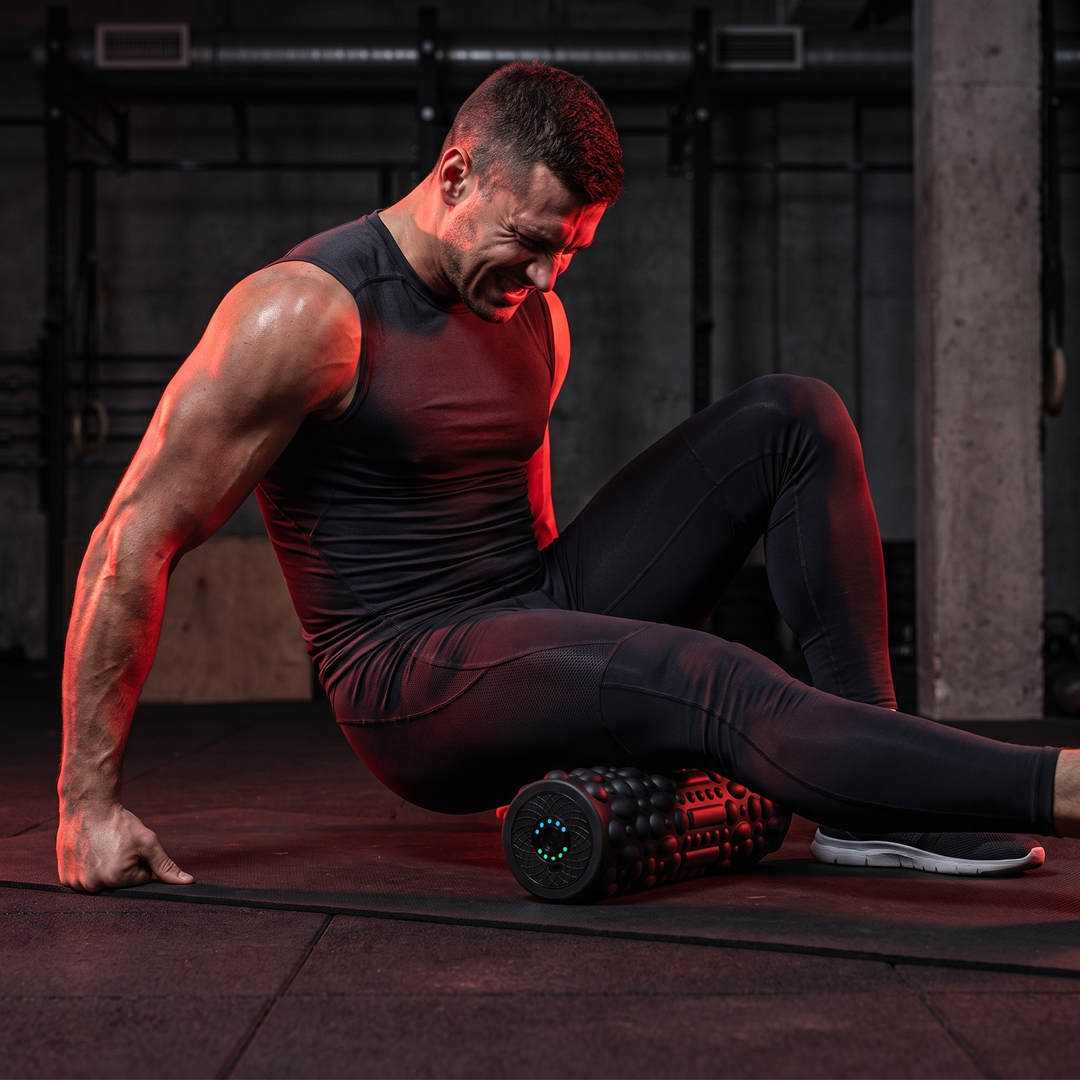 Professional Electric Vibrating Foam Roller Rechargeable Muscle Recovery Roller 5 Vibration Modes for Deep Tissue Massage Myofascial Release Home Gym Fitness