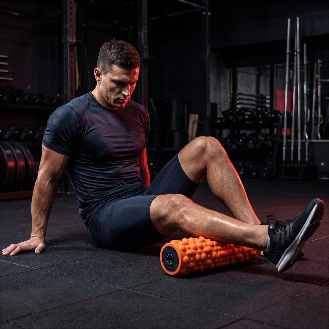 Professional Electric Vibrating Foam Roller Rechargeable Muscle Recovery Roller 5 Vibration Modes for Deep Tissue Massage Myofascial Release Home Gym Fitness