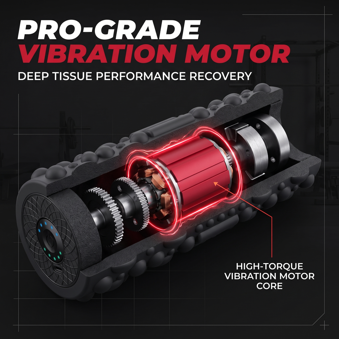 Professional Electric Vibrating Foam Roller Rechargeable Muscle Recovery Roller 5 Vibration Modes for Deep Tissue Massage Myofascial Release Home Gym Fitness