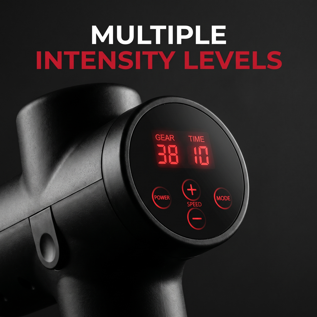 Professional Fascia Massage Gun High-Frequency Vibration Deep Tissue Muscle Relaxation Device Replaceable Heads Full Body Recovery