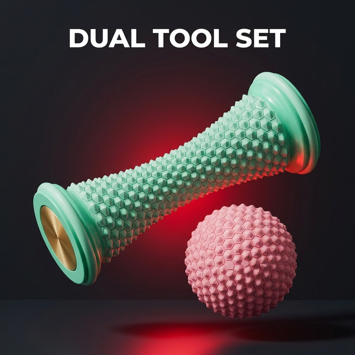 Professional Foot Massage Roller Set Plantar Fascia Roller Yoga Massage Ball Muscle Relaxation Foot Care Recovery Tool for Home Gym Fitness Rehabilitation