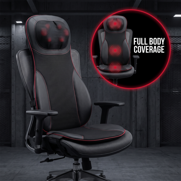 Professional Full Body Massage Cushion Seat Pad with Heat Neck Waist Back Vibration Massage for Car Home Office Chair Use