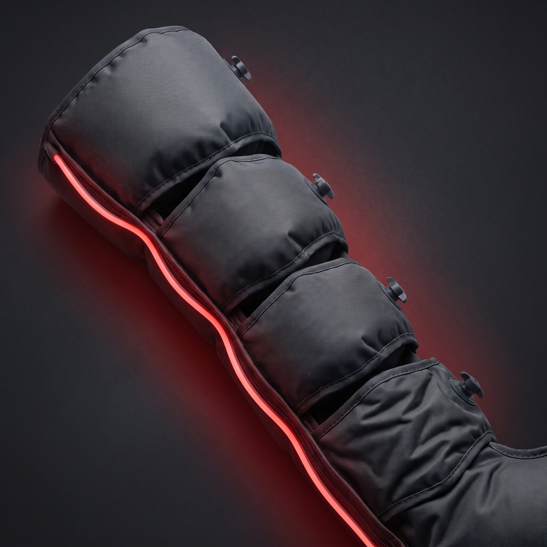 Professional Full Leg Air Compression Massager Four Chamber Sequential Pressure Massage Device for Circulation Recovery Lymphatic Support Home Use