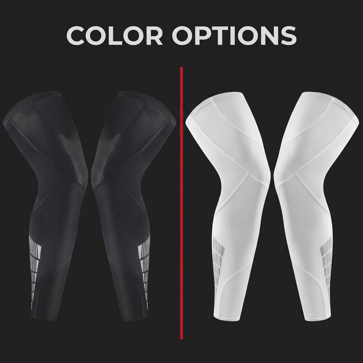 Professional Full Leg Compression Sleeves UV Protection Anti-Slip Long Knee Sleeves for Sports Recovery Circulation Support Pair