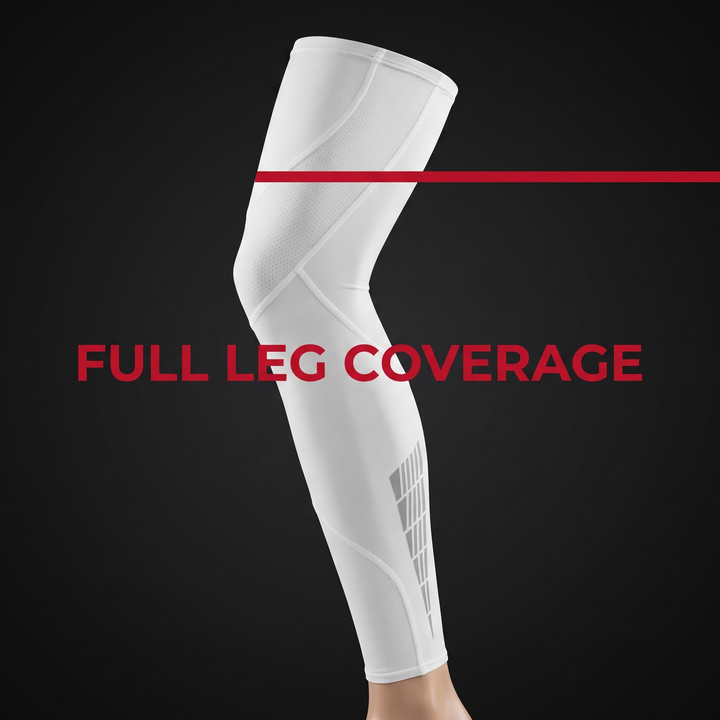 Professional Full Leg Compression Sleeves UV Protection Anti-Slip Long Knee Sleeves for Sports Recovery Circulation Support Pair