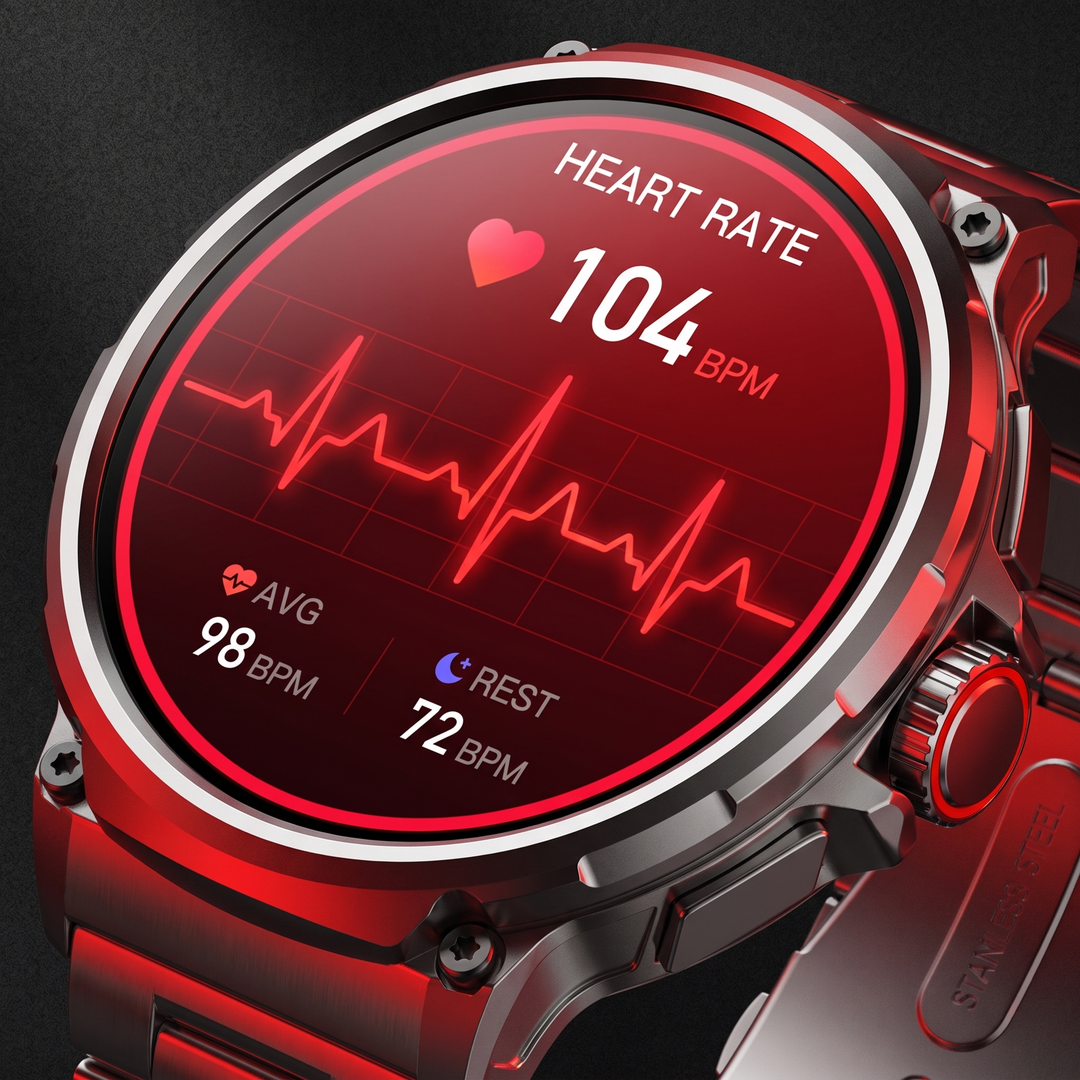 Professional GPS Smart Watch Sport Fitness Tracker 1.85 Inch AMOLED Display Bluetooth Calling Heart Rate Monitor Compatible Android iOS