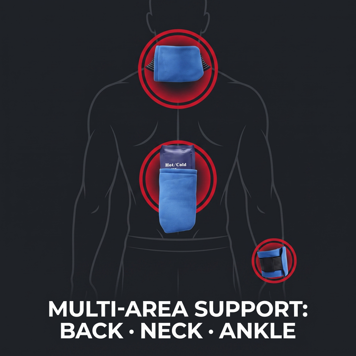 Professional Gel Ice Pack with Adjustable Elastic Strap Hot Cold Compress Wrap for Shoulder Knee Back Neck Ankle Recovery Support