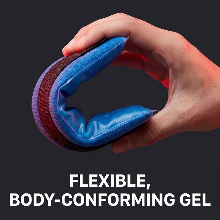 Professional Gel Ice Pack with Adjustable Elastic Strap Hot Cold Compress Wrap for Shoulder Knee Back Neck Ankle Recovery Support