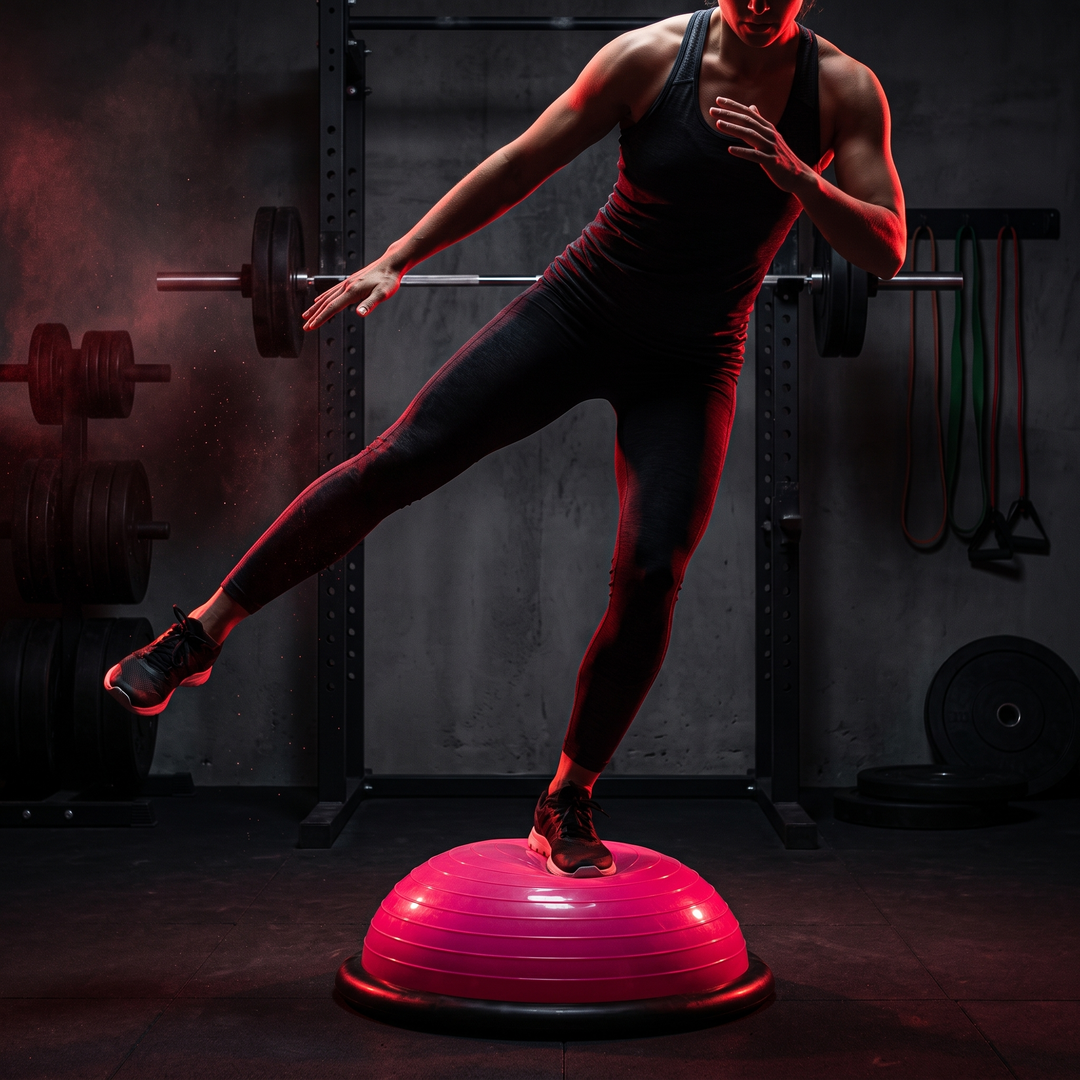 Professional Half Balance Ball 46cm BOSU Stability Trainer Yoga Fitness Core Strength Training Balance Board Home Gym Workout Recovery