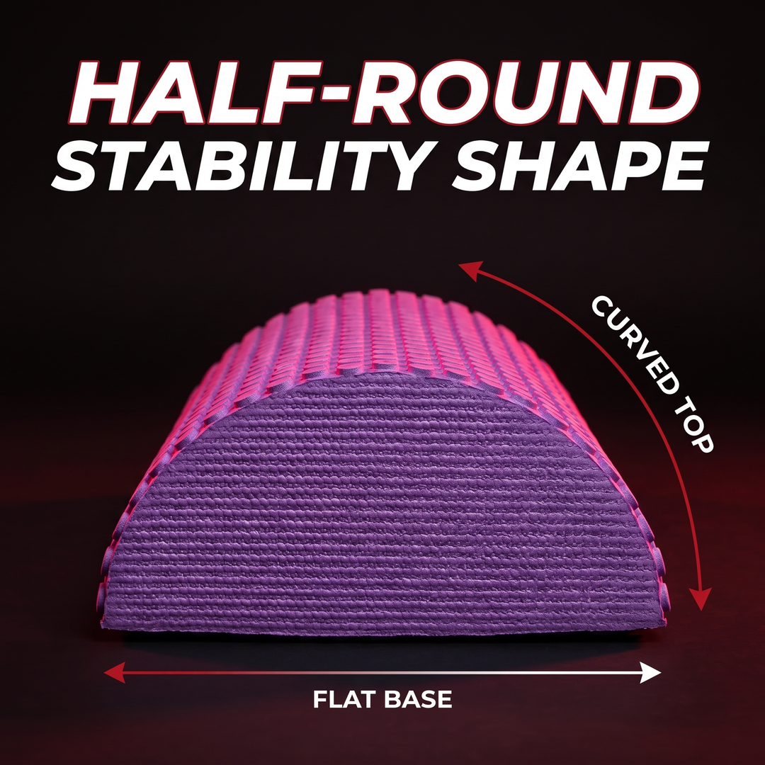 Professional Half Round Foam Roller EVA Balance Trainer 30cm Massage Roller for Yoga Pilates Fitness Muscle Recovery Home Gym