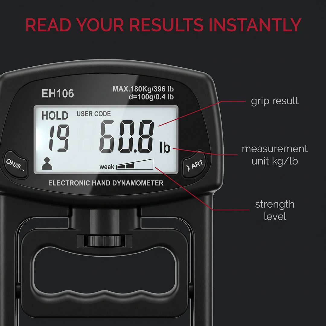 Professional Hand Grip Strength Dynamometer Digital LCD Display Forearm Trainer Grip Strengthener Squeeze Exercise Rehabilitation Fitness Tool