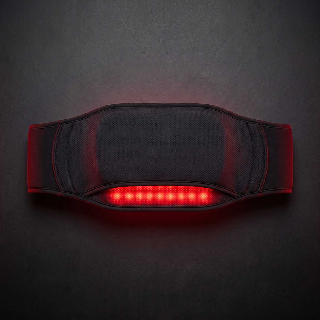Professional Heated Massage Waist Belt Red Light Therapy Vibration Massage Pad Cordless Muscle Relaxation Back Waist Support Recovery Belt for Home Use