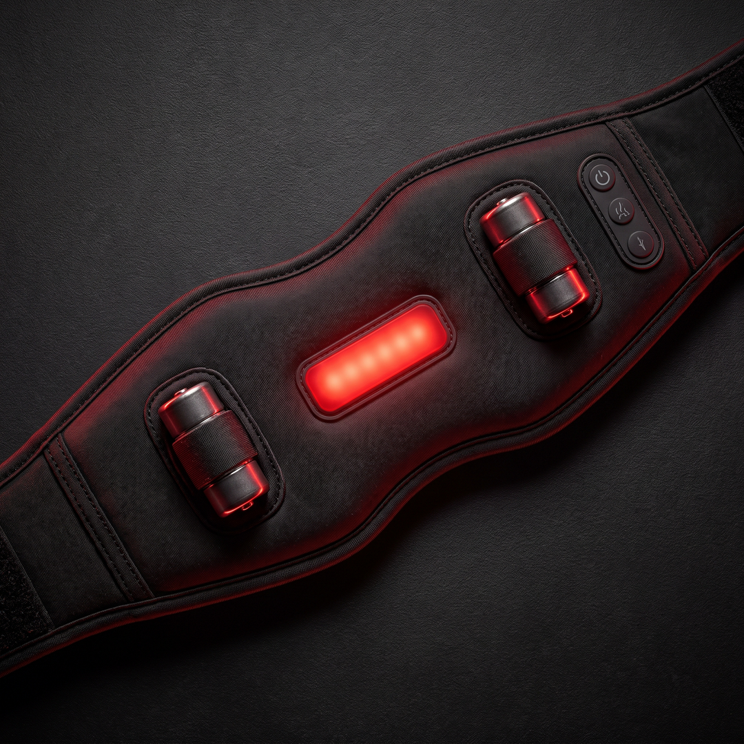 Professional Heated Massage Waist Belt Red Light Therapy Vibration Massage Pad Cordless Muscle Relaxation Back Waist Support Recovery Belt for Home Use