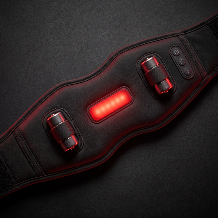 Professional Heated Massage Waist Belt Red Light Therapy Vibration Massage Pad Cordless Muscle Relaxation Back Waist Support Recovery Belt for Home Use