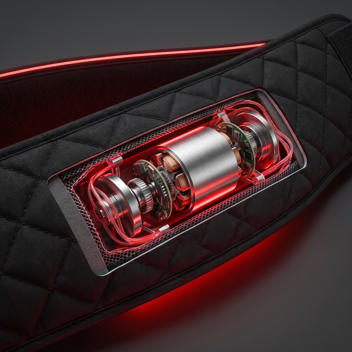 Professional Heated Massage Waist Belt Red Light Therapy Vibration Massage Pad Cordless Muscle Relaxation Back Waist Support Recovery Belt for Home Use