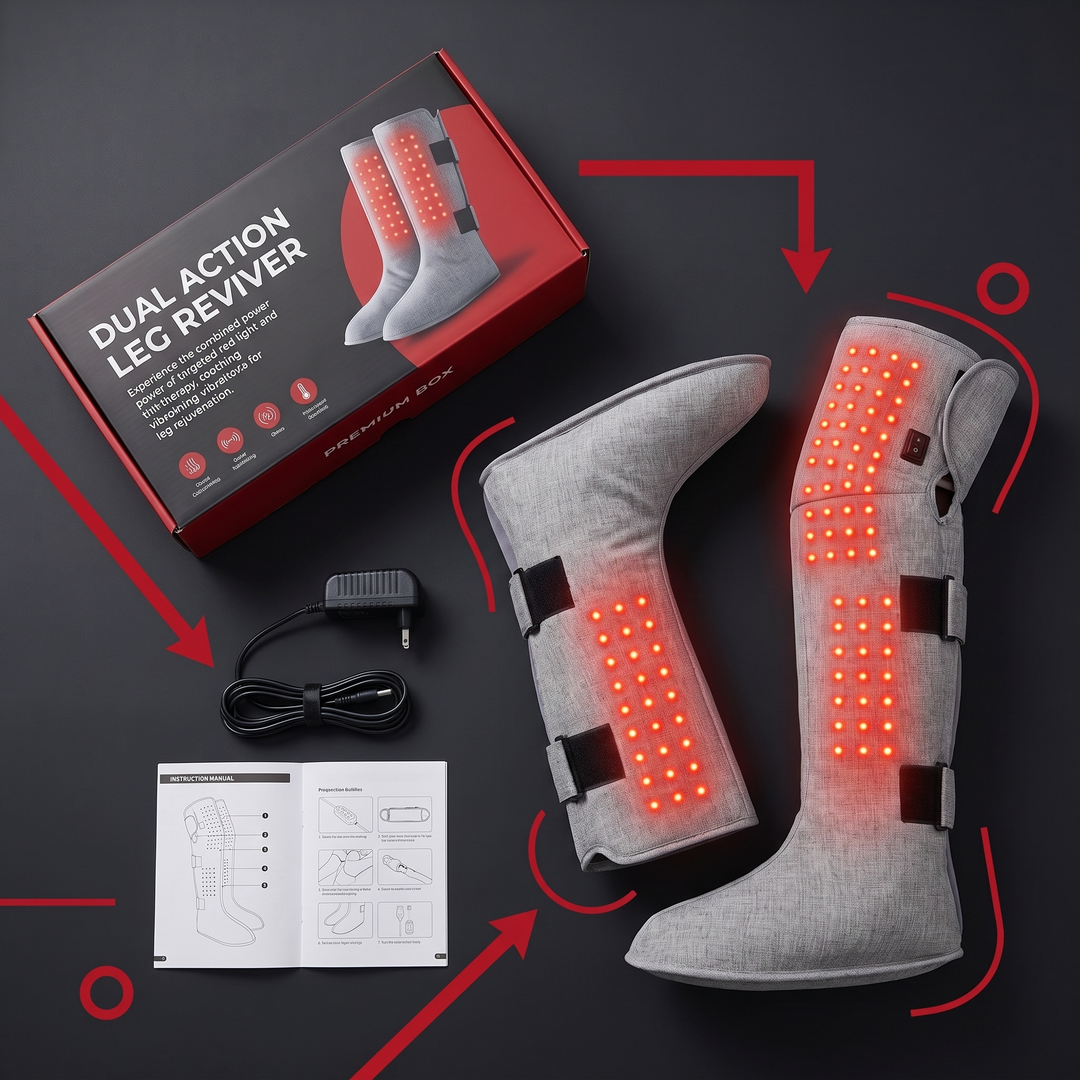 Professional Heated Red Light Leg Massager Boots Full Leg Compression Massager with Heat Muscle Relaxation Joint Comfort Fatigue Relief Home Recovery