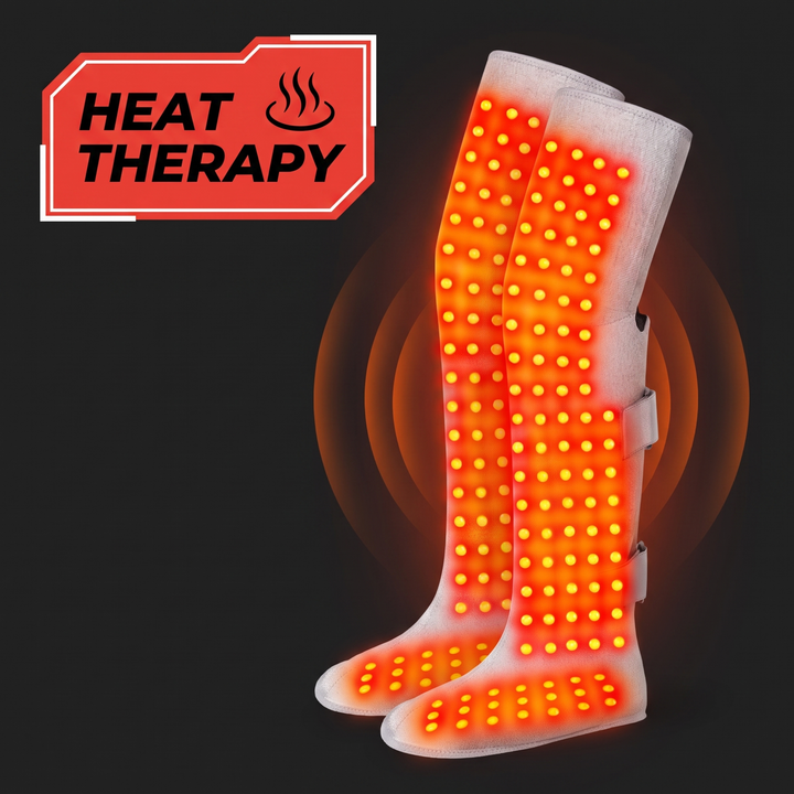 Professional Heated Red Light Leg Massager Boots Full Leg Compression Massager with Heat Muscle Relaxation Joint Comfort Fatigue Relief Home Recovery