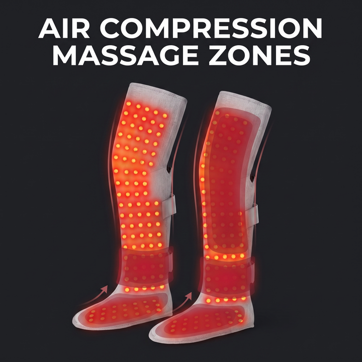 Professional Heated Red Light Leg Massager Boots Full Leg Compression Massager with Heat Muscle Relaxation Joint Comfort Fatigue Relief Home Recovery