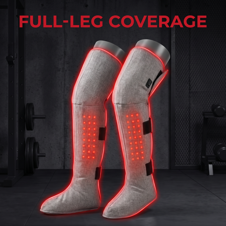 Professional Heated Red Light Leg Massager Boots Full Leg Compression Massager with Heat Muscle Relaxation Joint Comfort Fatigue Relief Home Recovery