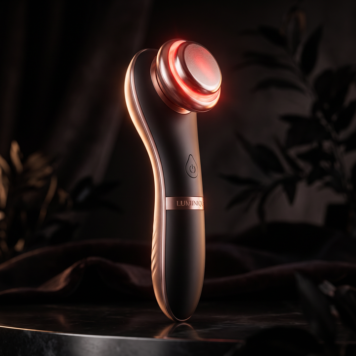 Professional Hot Cold Microcurrent Face and Neck Massager LED Red Blue Light Therapy Vibrating Scraping Beauty Instrument for Home Use Skin Care