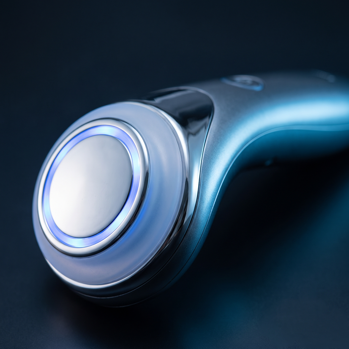 Professional Hot Cold Microcurrent Face and Neck Massager LED Red Blue Light Therapy Vibrating Scraping Beauty Instrument for Home Use Skin Care