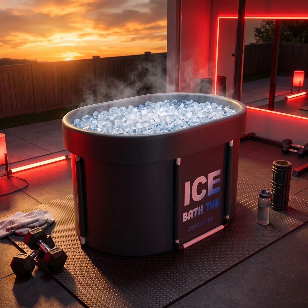 Professional Ice Bath Tub for Athletes with Lid Portable Cold Water Immersion Tub 130 Gallon Capacity Hot Cold Therapy Plunge Pool Recovery Tub for Home Gym Outdoor Use