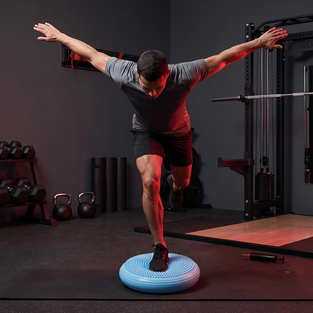 Professional Inflatable Balance Pad Core Stability Trainer Yoga Pilates Fitness Balance Board for Home Gym Rehabilitation Balance Training