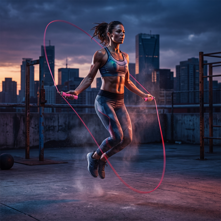 Professional Jump Rope Set Speed Skipping Rope Adjustable Cable with Ball Bearings Anti-Slip Handle Weighted CrossFit Home Gym Cardio Fitness Training
