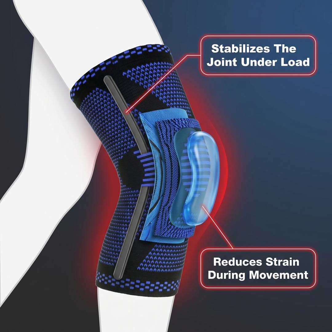 Professional Knee Brace Support Compression Sleeve with Side Stabilizers Patella Gel Pad for Knee Pain Relief Meniscus ACL MCL Recovery Rehabilitation