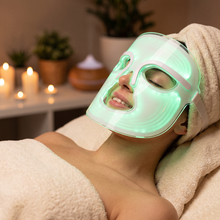 Professional LED Face &amp; Neck Light Therapy Mask 7 Colour Red Light Skin Rejuvenation Anti-Ageing Beauty Device for Home Skincare Facial Treatment