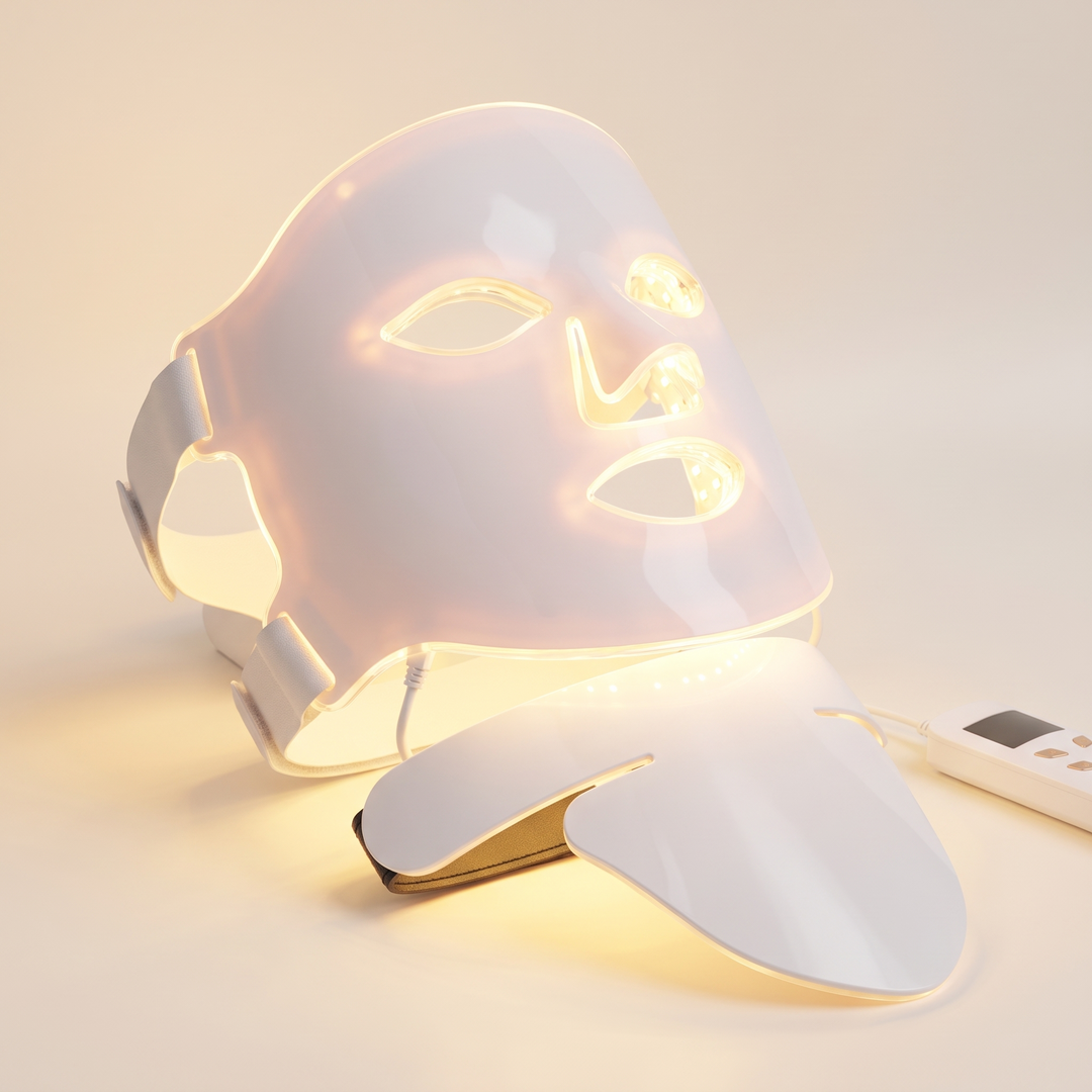 Professional LED Face &amp; Neck Light Therapy Mask 8 Colour Red Near-Infrared Photon Skin Firming Oil Control Anti-Redness Whitening Home Skin Care