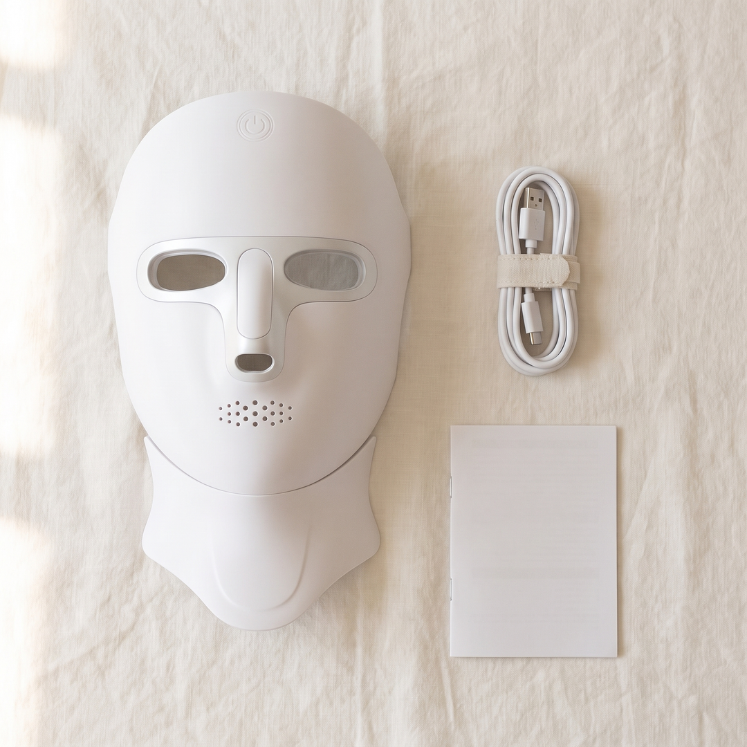 Professional LED Light Therapy Face and Neck Mask 7 Color Photon Skin Rejuvenation Rechargeable Facial Care Device for Home Use