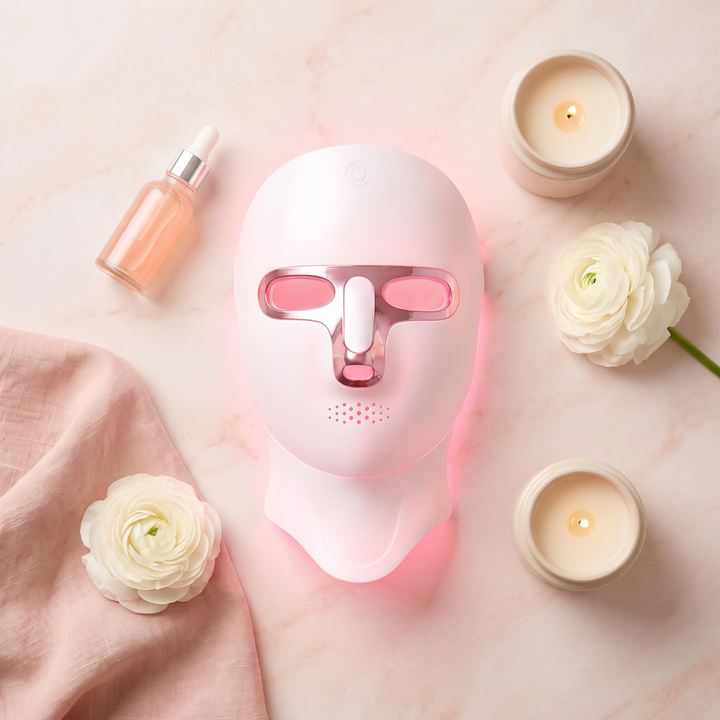 Professional LED Light Therapy Face and Neck Mask 7 Color Photon Skin Rejuvenation Rechargeable Facial Care Device for Home Use