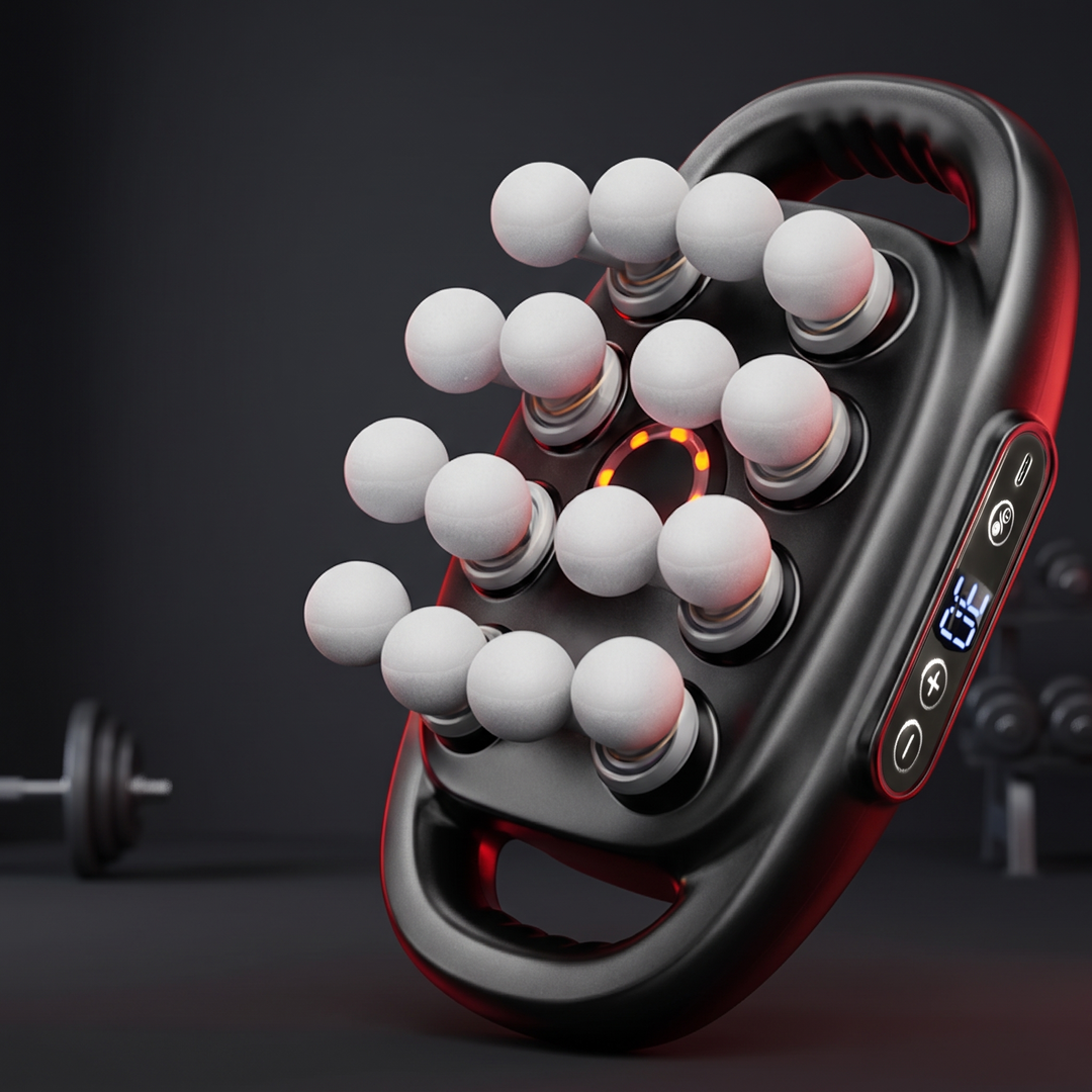 Professional Massage Gun Deep Tissue Percussion Massager Portable Muscle Recovery Device Multiple Attachments Home Gym Fitness Rehabilitation