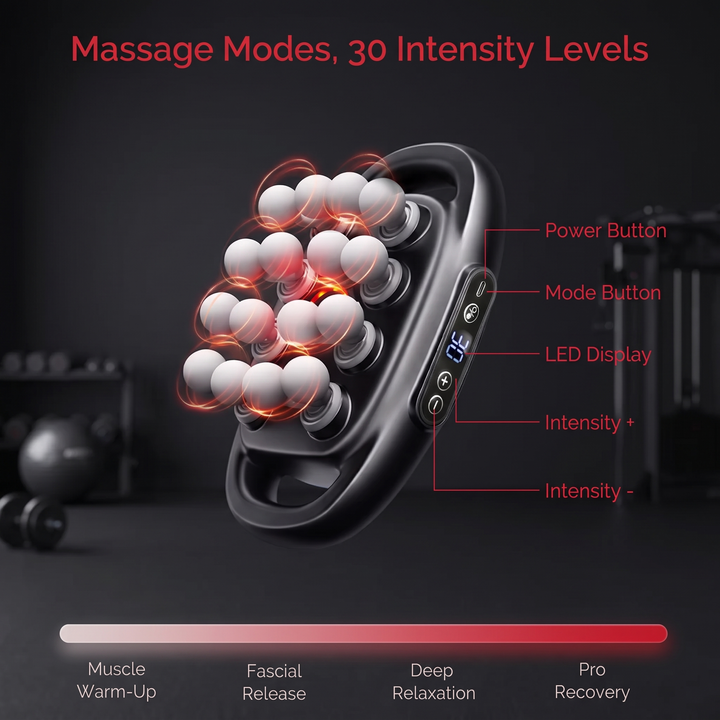 Professional Massage Gun Deep Tissue Percussion Massager Portable Muscle Recovery Device Multiple Attachments Home Gym Fitness Rehabilitation