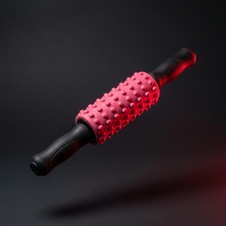 Professional Massage Stick Double Row Roller Muscle Relaxation Tool Trigger Point Relief Deep Tissue Body Massager for Home Gym Recovery Physiotherapy