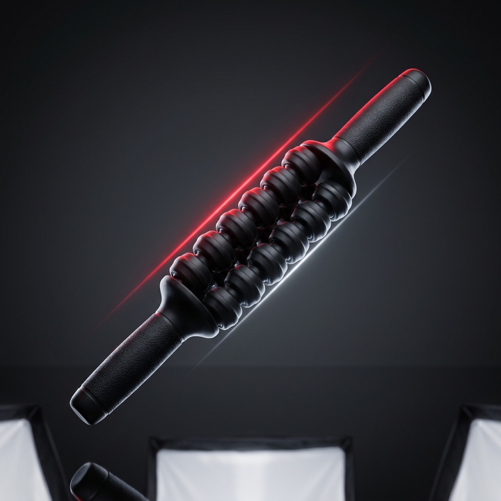 Professional Massage Stick Double Row Roller Muscle Relaxation Tool Trigger Point Relief Deep Tissue Body Massager for Home Gym Recovery Physiotherapy