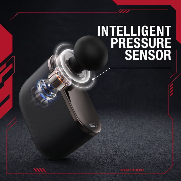 Professional Mini Massage Gun Portable Deep Tissue Percussion Massager with Intelligent Pressure Sensor Quiet Motor for Gym Travel Office Muscle Recovery